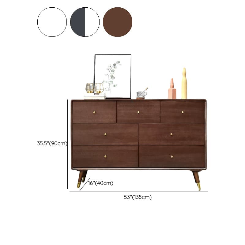 Five-Drawer Wooden Dresser, Natural Color, Modern Design, 50in Length, Pre-Drilled - image 22