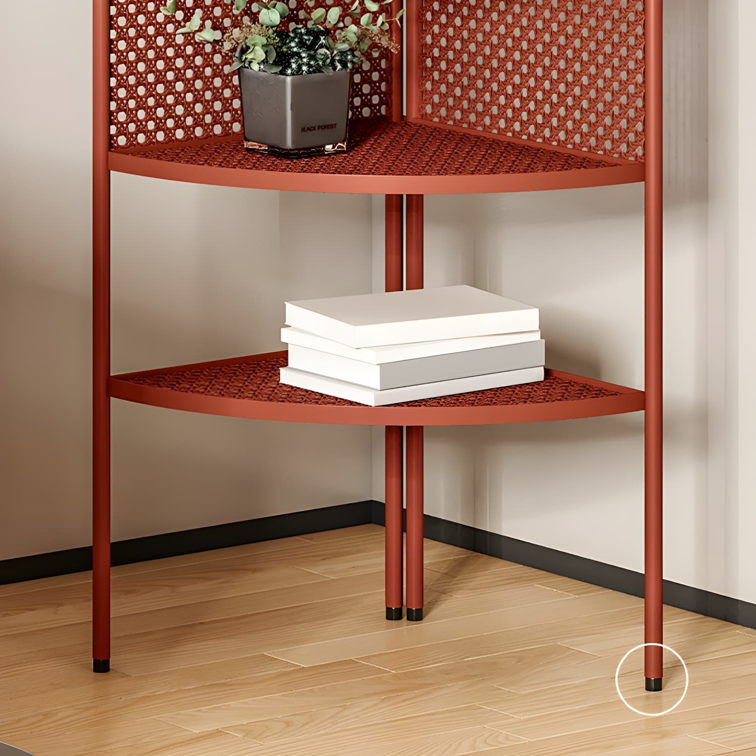 Corner Modern Accent Chest with Metal Countertop and Open Shelves, Water Resistant - image 14