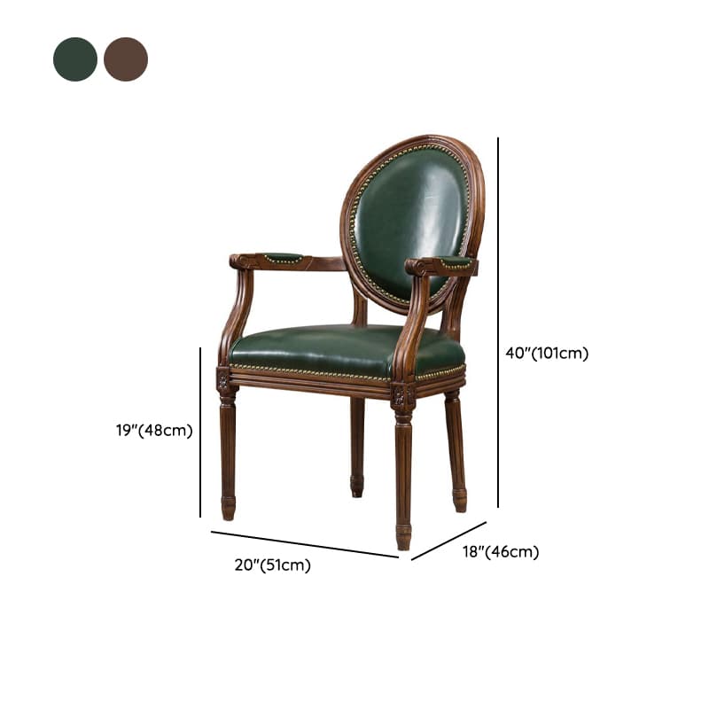 Traditional Antiqued Wood Sturdy Nailhead Trim King Louis Arm Chair/Armless Chair with Outlined and Foot Pads - image 16