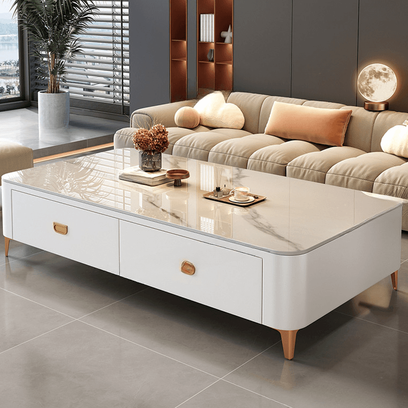 Square Board Game Coffee Table with 2 Drawers for Living Room - image 12