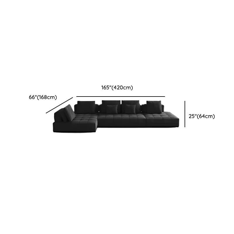 L-Shape Dark Upholstery Corner Sectional, Seats 5 with Button-tufted Design - image 15