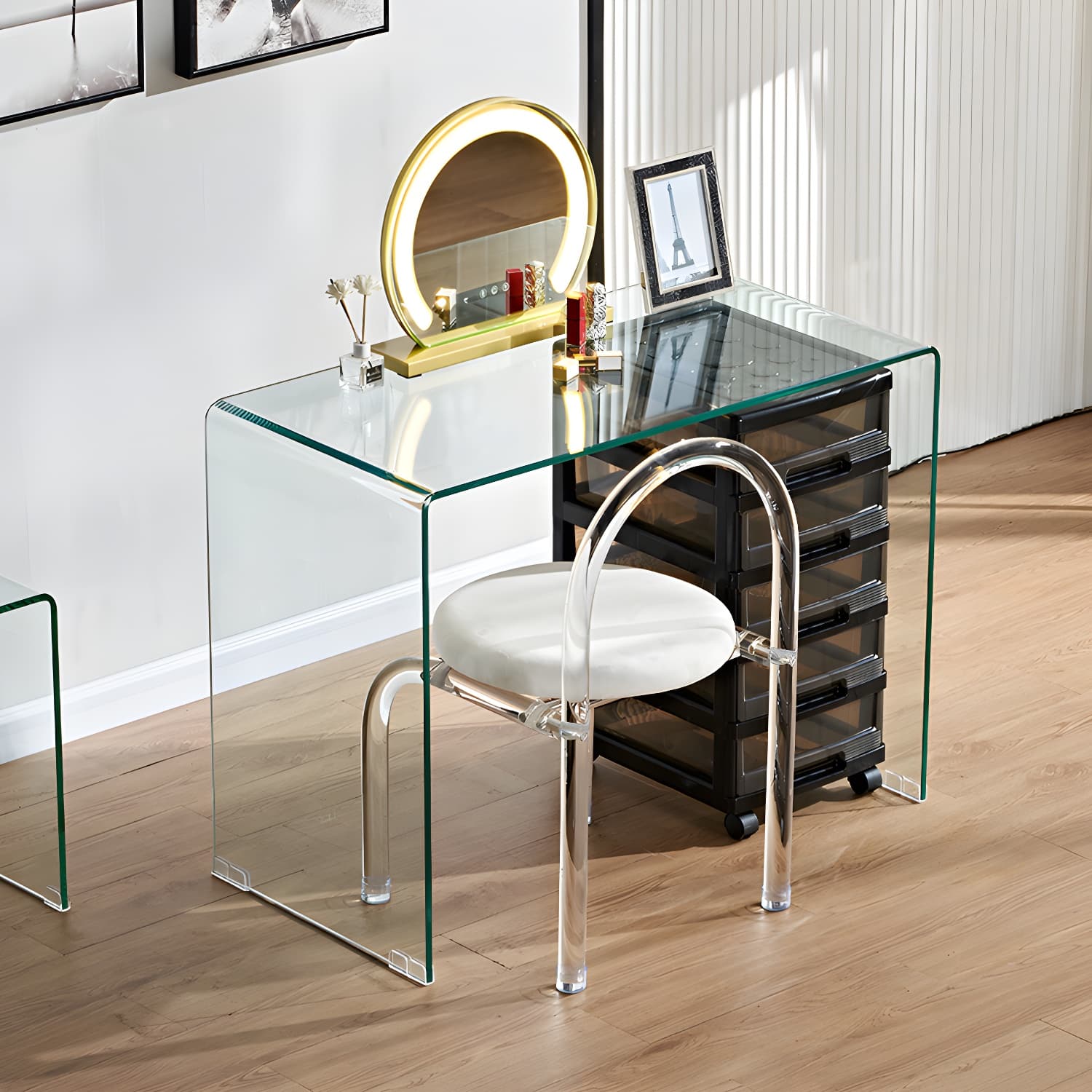 Contemporary Make-up Vanity Standing Glass Bedroom Makeup Vanity Set - image 6