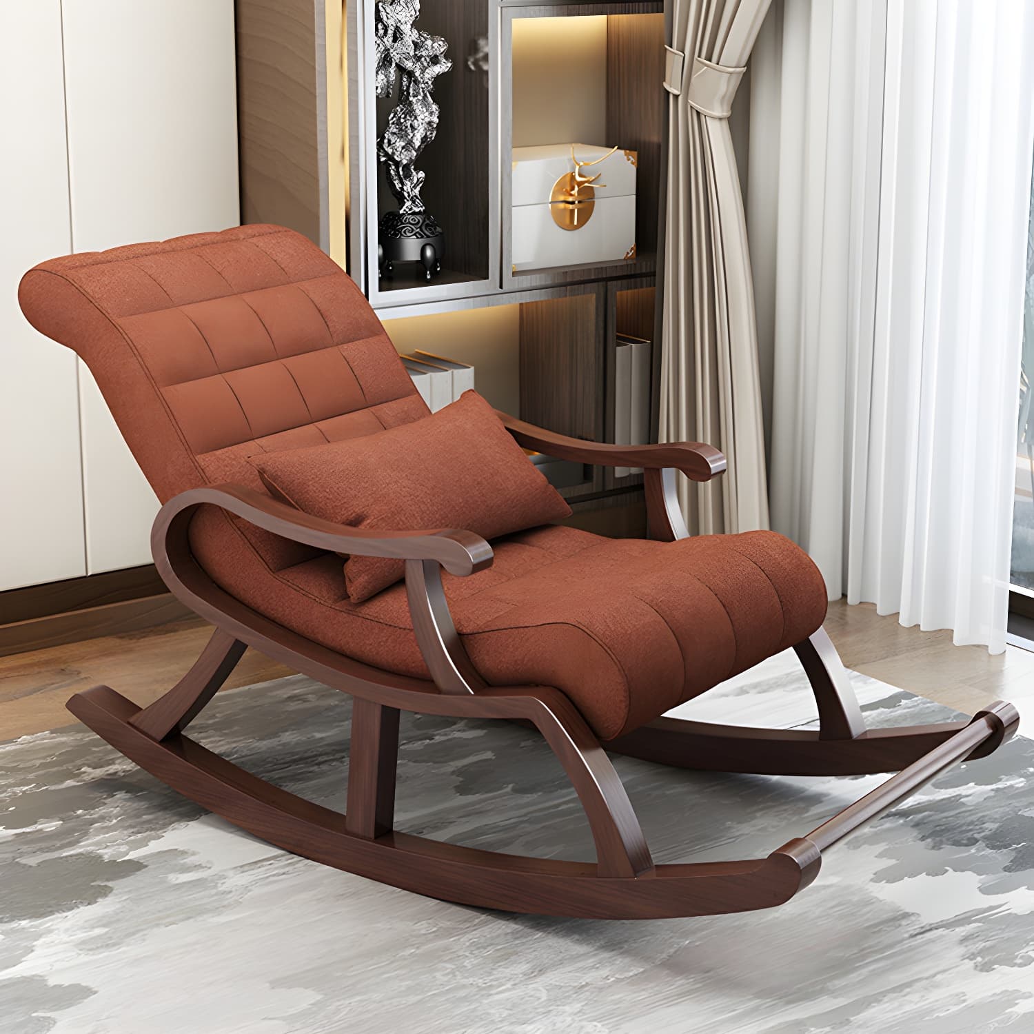 Mid-Century Modern Recliner Chair Upholstered Recliner Chair - image 9