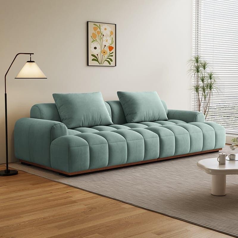 Tear Resistant Standard Sofa with Pu/Flannel Upholstery in Black/Dark Grey/White - image 8