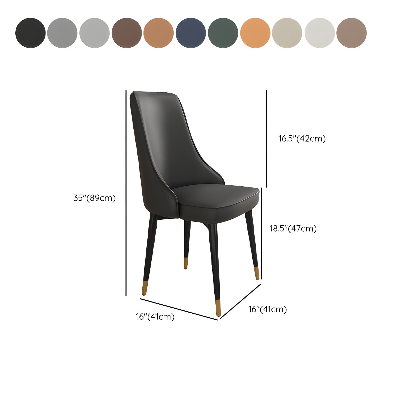 Glam Style Side Chair Upholstered Dining Chair for Dining Room - image 20