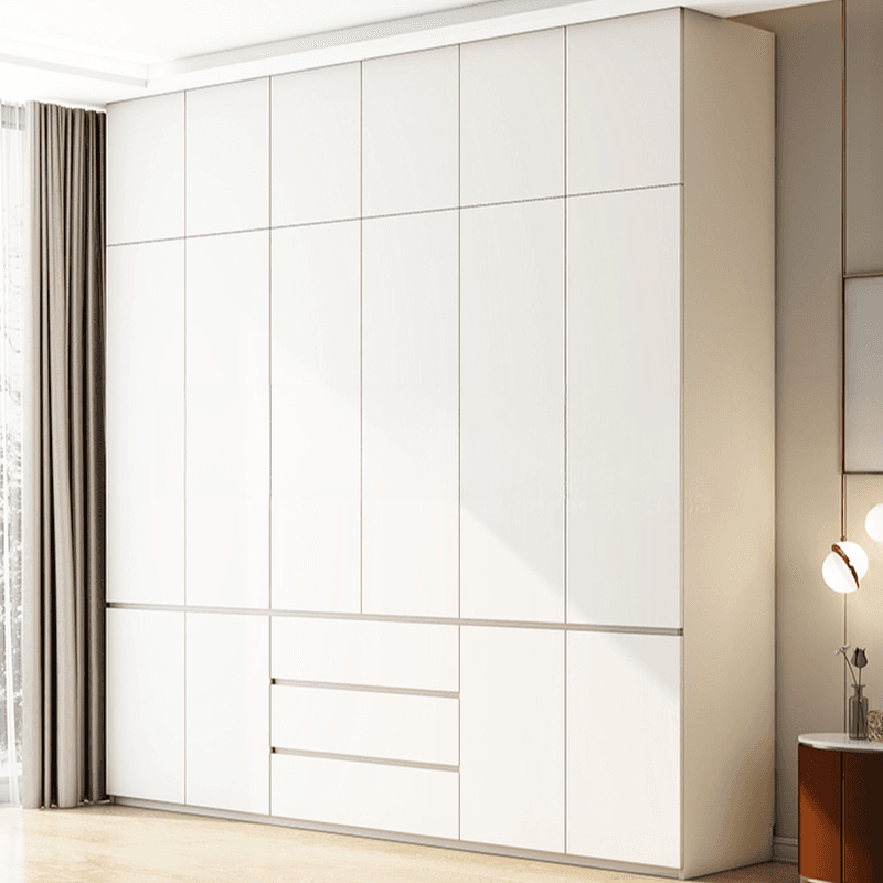 Minimalist Chalk Wooden Cabinet Armoire with Soft Close Drawer, Soft Close Door, Interior Shelves, and Clothing Rod - image 3