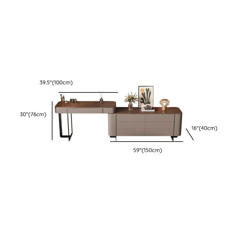 Vanity Set in Tan with 7 Drawers, Scalable and Push-Pull Features - image 11