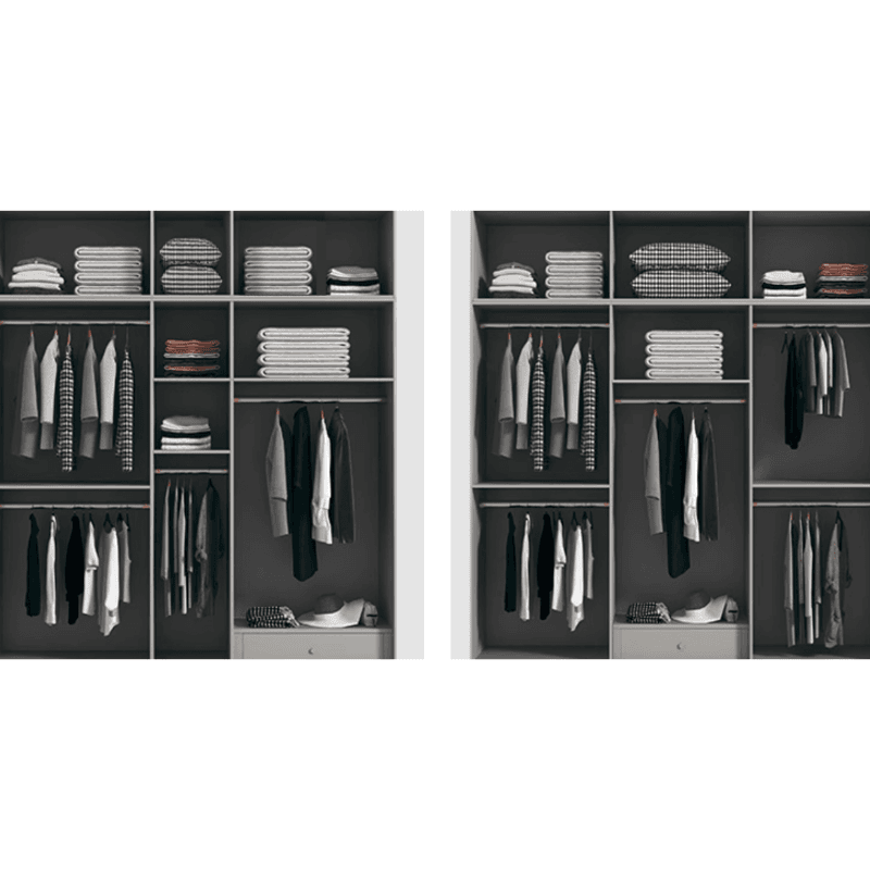 Gray Contemporary Timber Self-supporting Wardrobe Armoire with Soft Close Drawer, Soft Close Door, and Interior Shelves - image 5