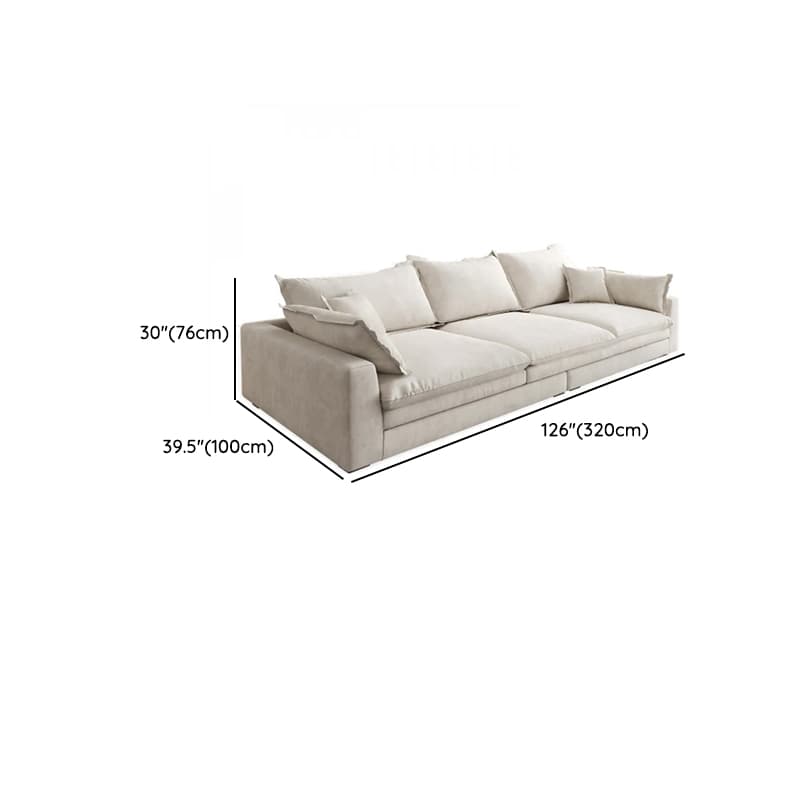 Chalk Flannel Upholstered Sofa Couch with Arm in a Modern Style - image 11