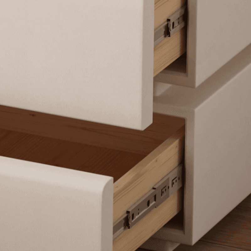 Art Deco Style Bedside Cabinet Nightstand with 2 Drawers and Pine Countertop - image 11