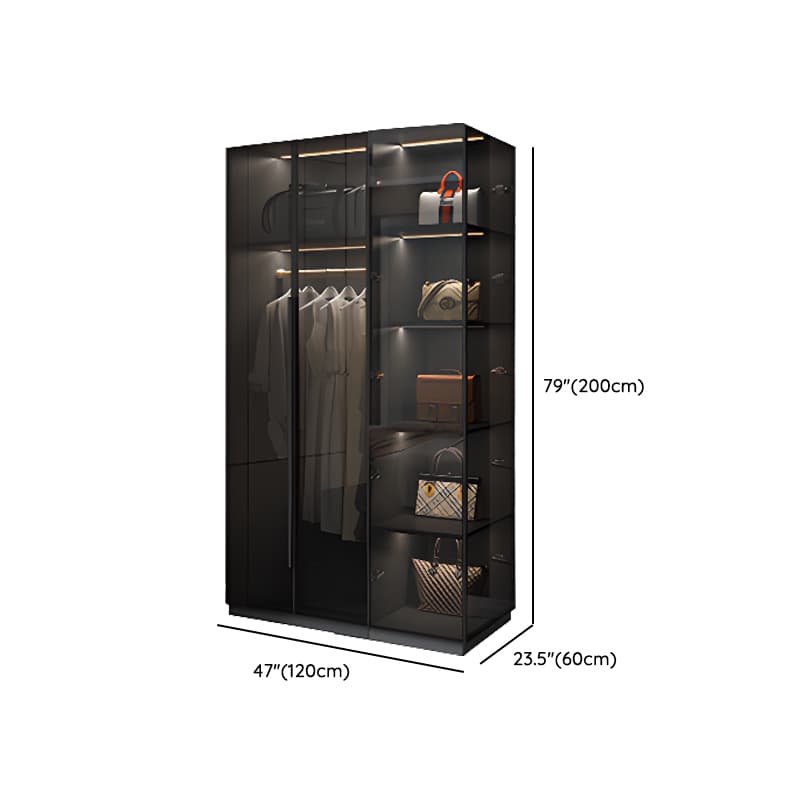 Midnight Black Unattached Lumber Armoire Cabinet with Soft Close Door, Interior Shelves, Clothing Rod and Soft Close Drawer - image 13