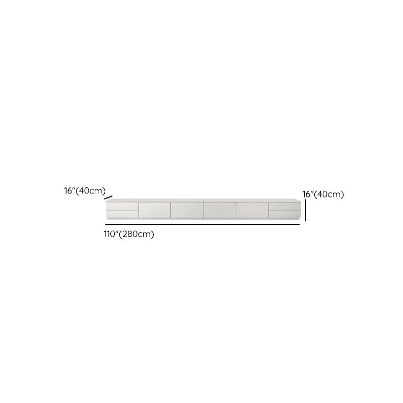 Modern Stone TV Stand with Drawers - Cabinet and Enclosed Storage - White - image 18