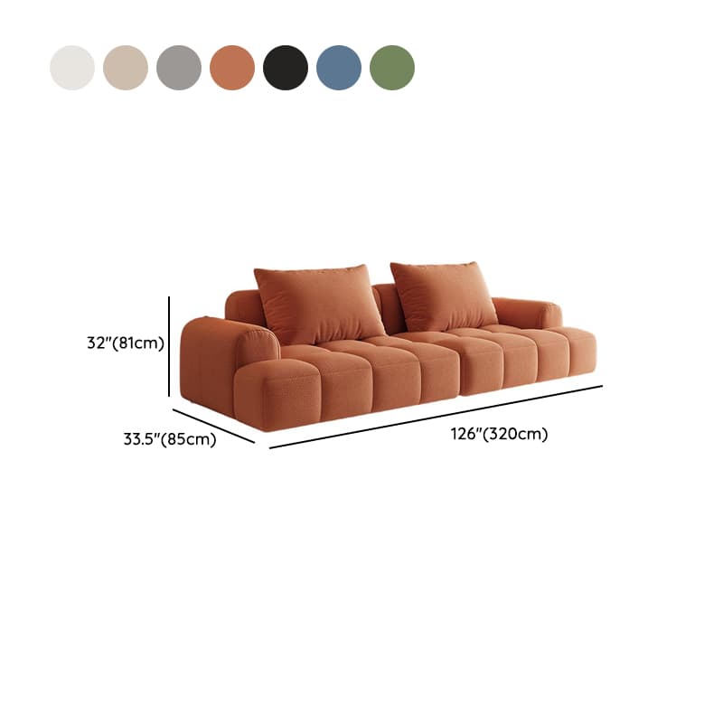 Modern Solid Color Tear Resistant Sofa Couch in Grey/Olive Green/Ivory, Seats 5 with 2 Pillows - image 18