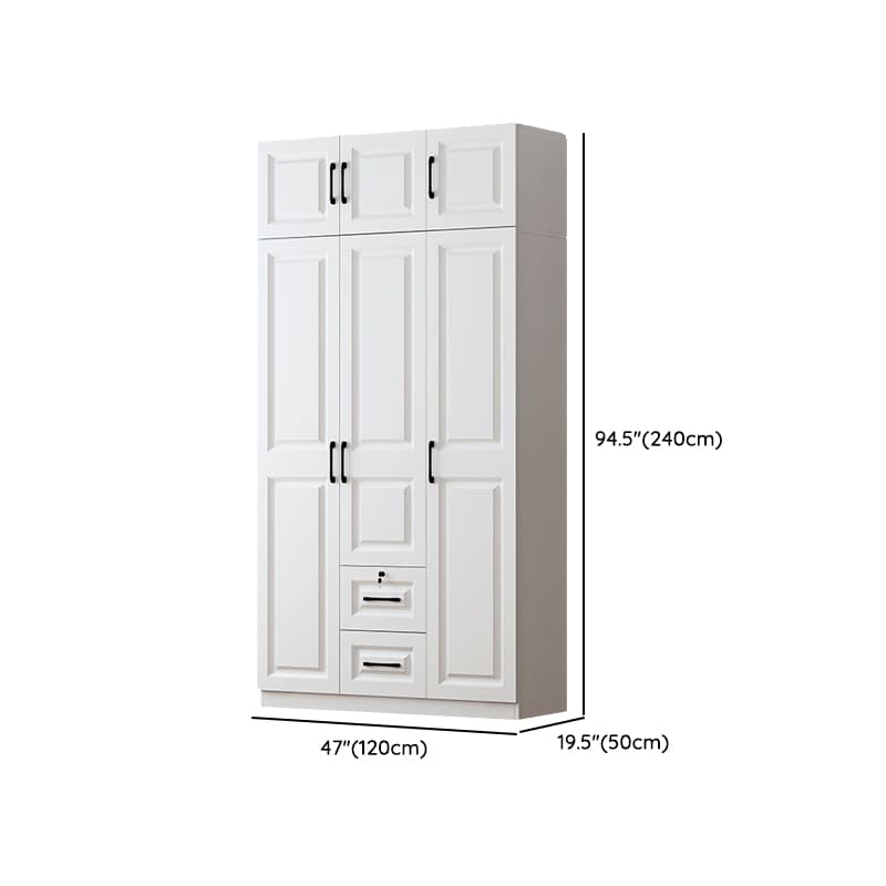 Sleek White Nordic Wooden Detached Almirah with Soft Close Drawers, Doors, and Clothing Rod - image 18