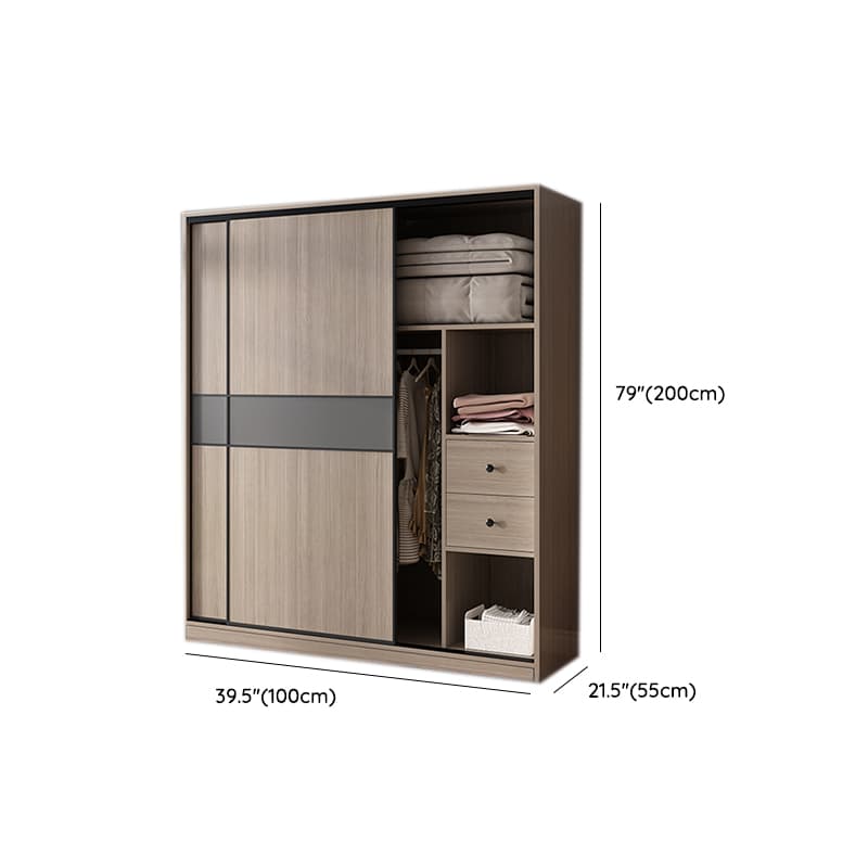 Rustic Brown Self-supporting Armoire Cabinet Pine with Shelves - image 10