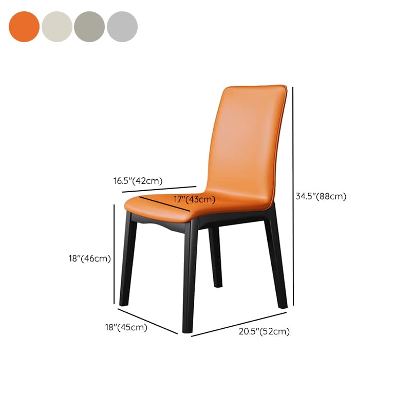 Modern Simple Style Armless Chair with Parsons Chair Back, Upholstered in Timber Legs - image 9