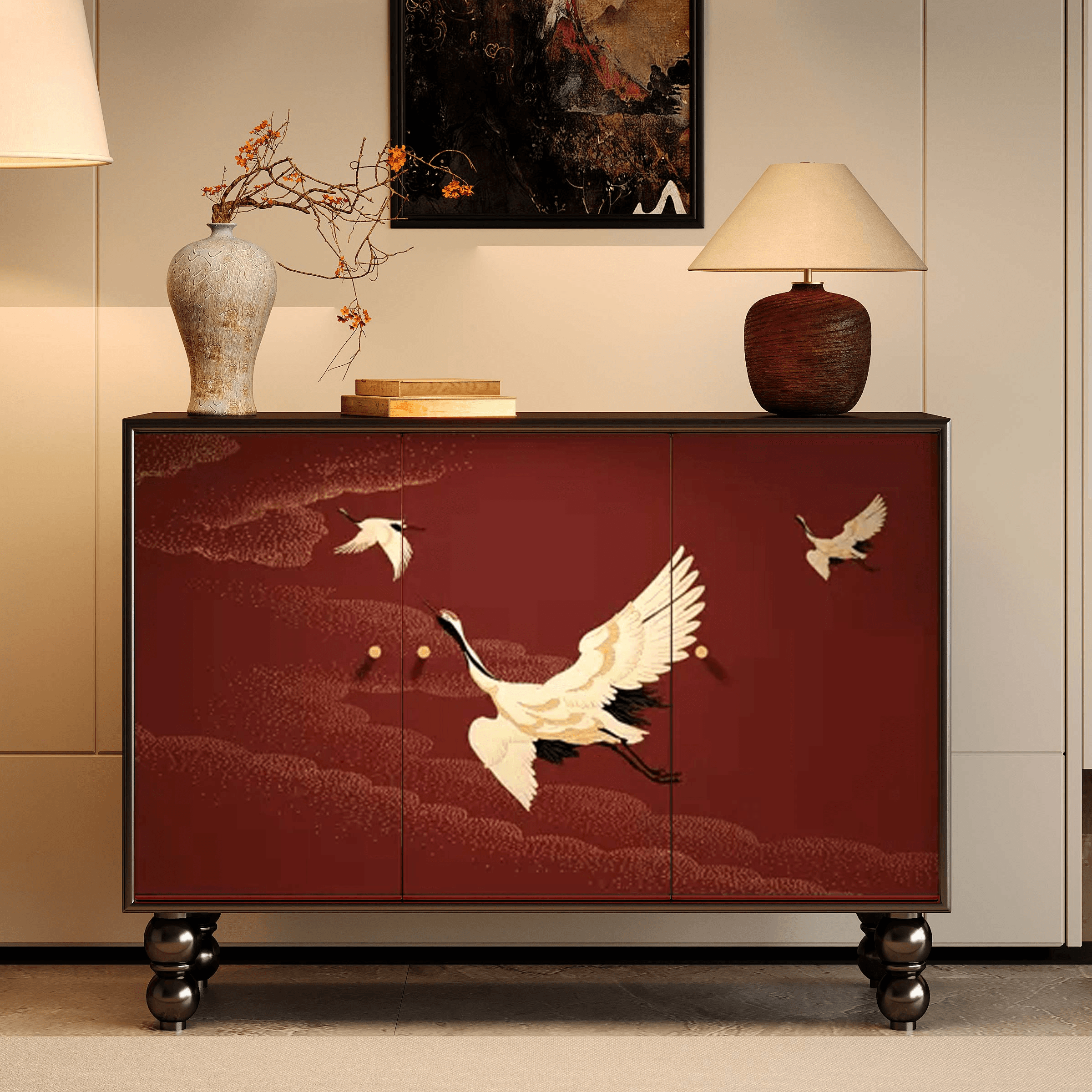 Classicist Narrow Timber Sideboard with Hutch, 3 Shelves, 3 Doors and Larder - image 21
