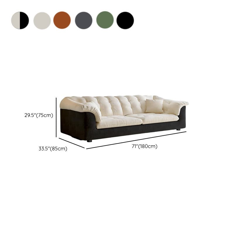 Modish Solid Color Stain Resistant Standard Sofa/Loveseat in Black/Light Green/Beige for 3-seater/2/5 Person with 2 Pillows - image 14
