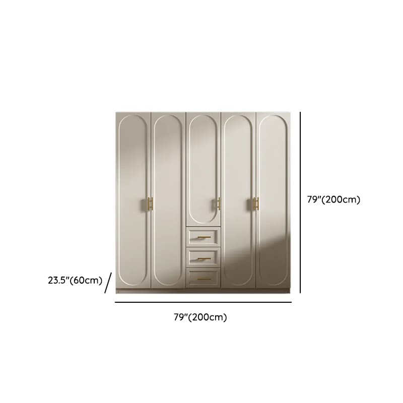 Chalk Simple Lumber Wardrobe Closet with Soft Close Drawer, Soft Close Door, Interior Shelves, and Clothing Rod - image 12
