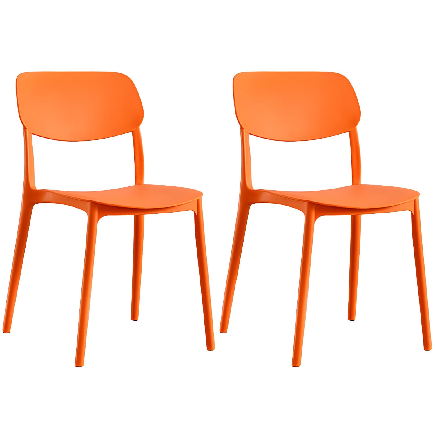 Scandinavian Stackable Armless Dining Chairs Plastic Open Back Dining Side Chair - image 7