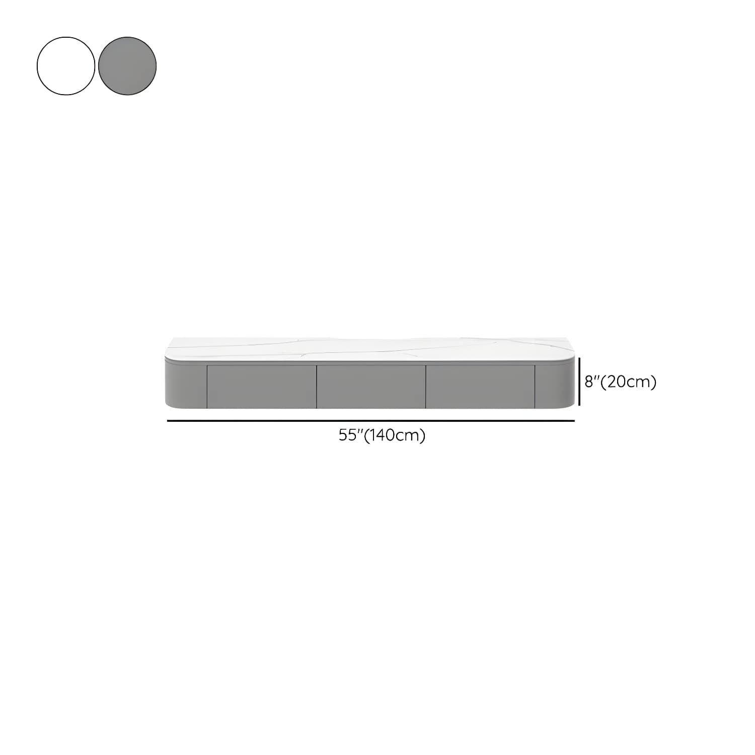 Contemporary Wall Mount TV Console with Wooden Drawer for Living Room - image 21