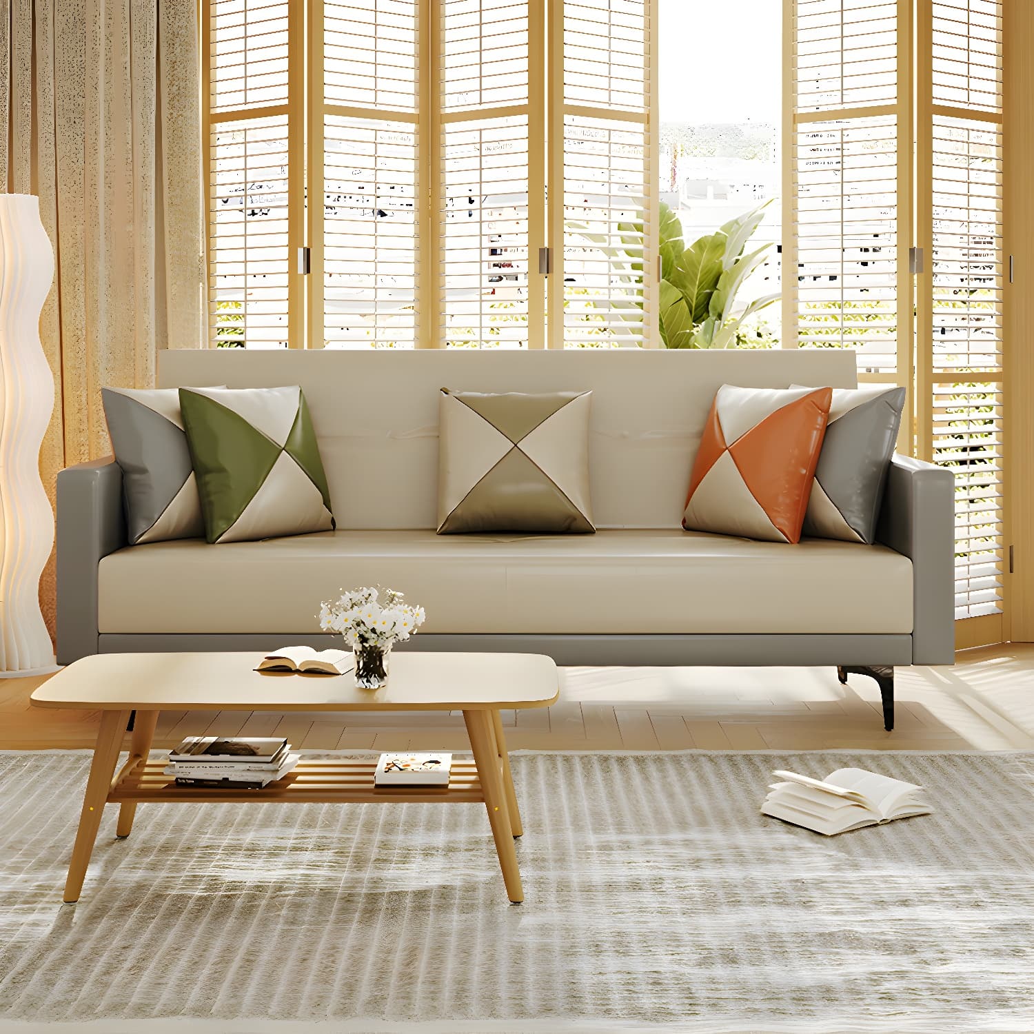 Modern Folding Double Chaise in Natural Color for Drawing Room - image 11