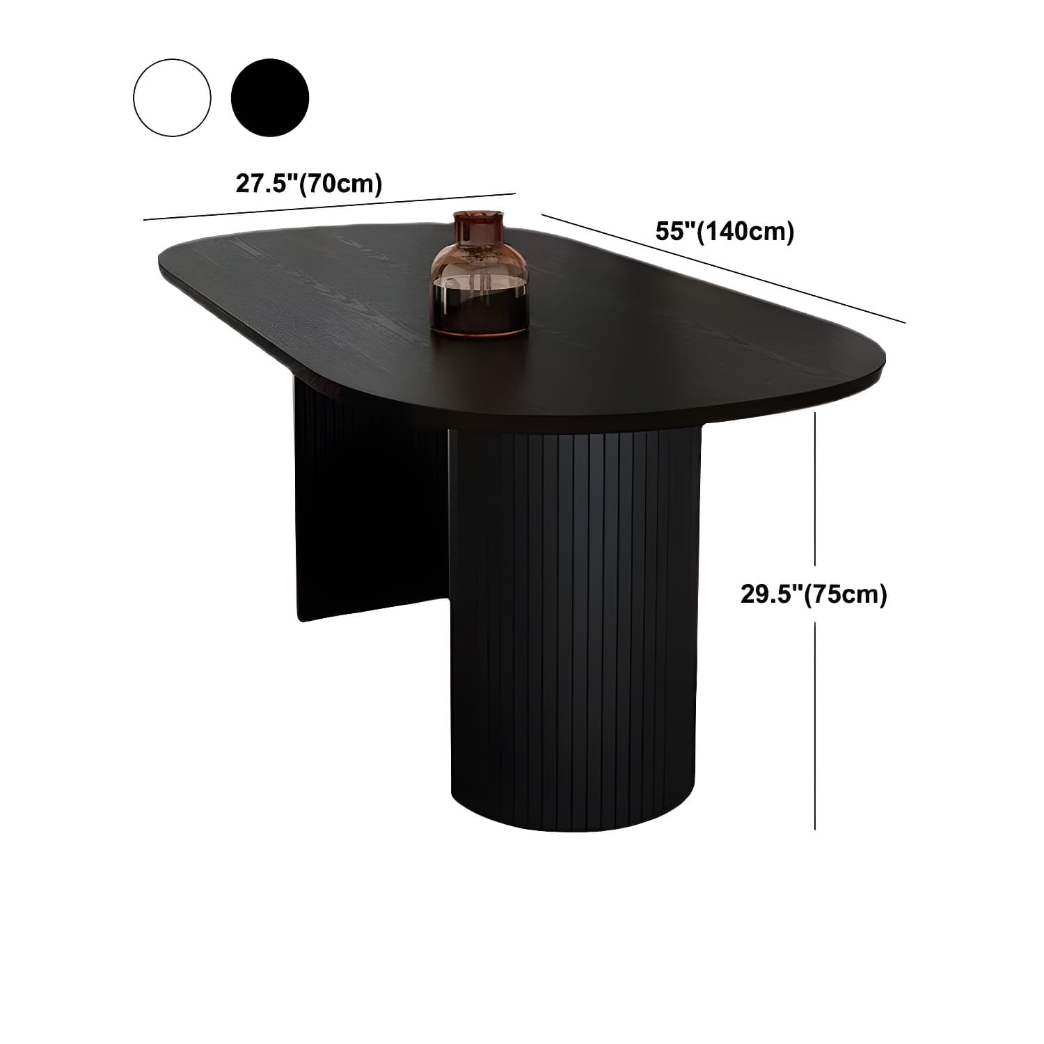 Oval Double Pedestal Modern Dining Table Fixed Table with Solid Wood - image 12