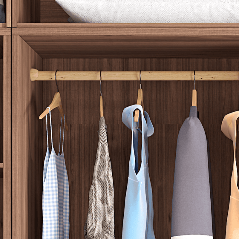 Modern Simple Style Sand Manufactured Wood Self-supporting Wardrobe with Soft Close Drawer, Interior Shelves & Soft Close Door - image 7