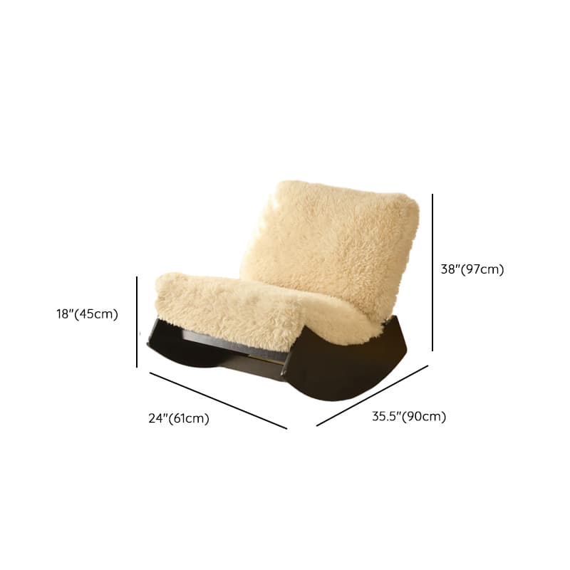 Modern Simple Style White/Lime Green/Grey Upholstered Cushioned Living Room Rocking Chair - image 31