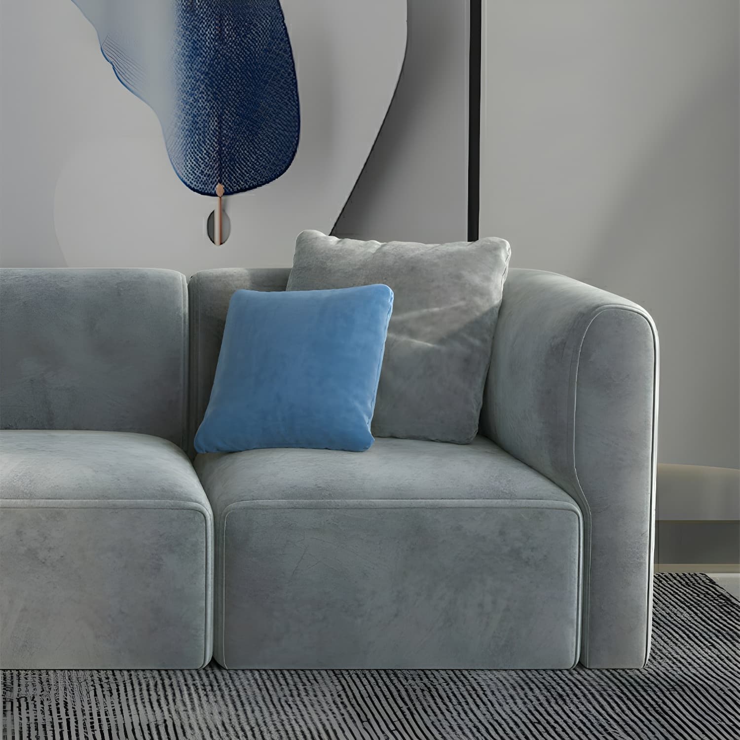 Flannel Upholstered Sectional Sofa in 2 Piece Set - Cozy, Stylish and Comfortable - image 7