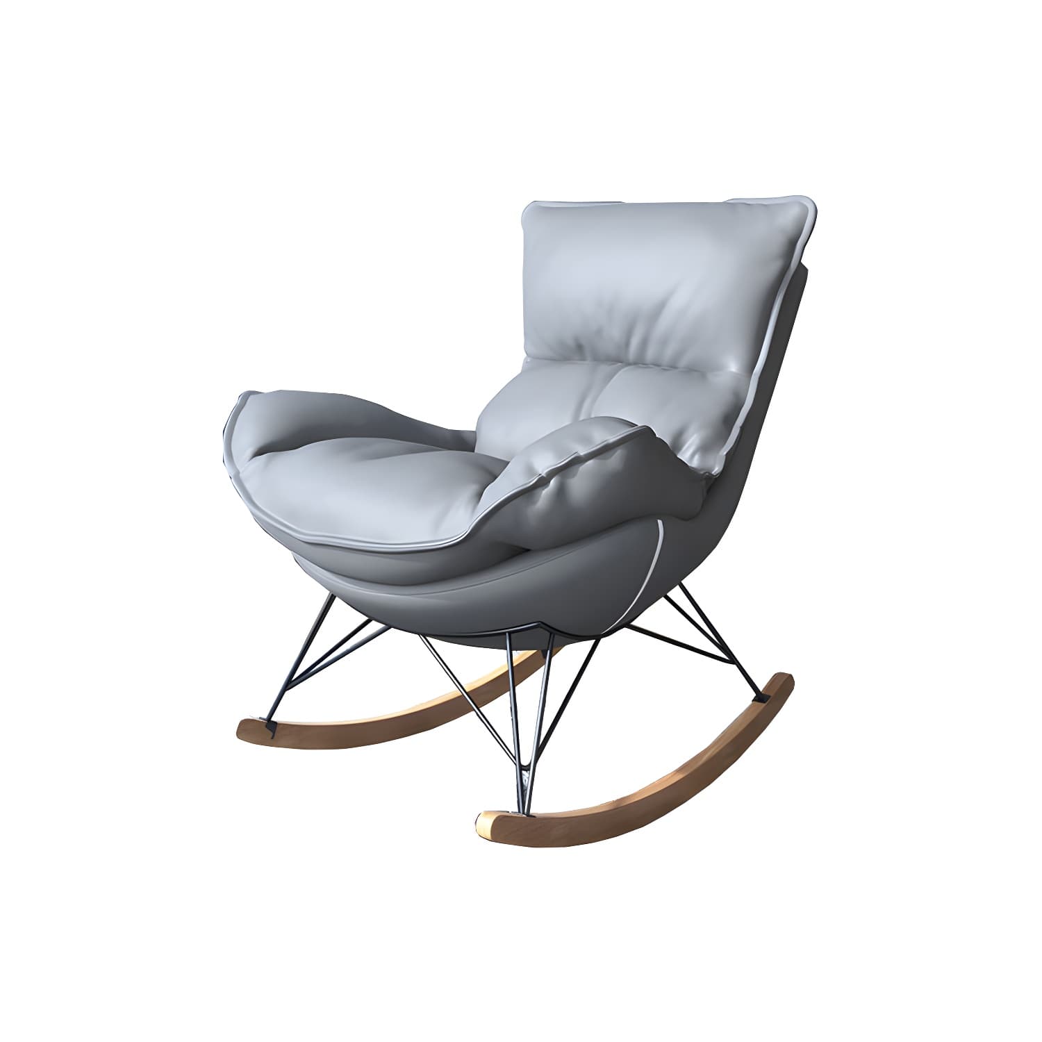 Contemporary Rocking Chair Solid Wood Rocker Chair with Removable Cushions - image 20