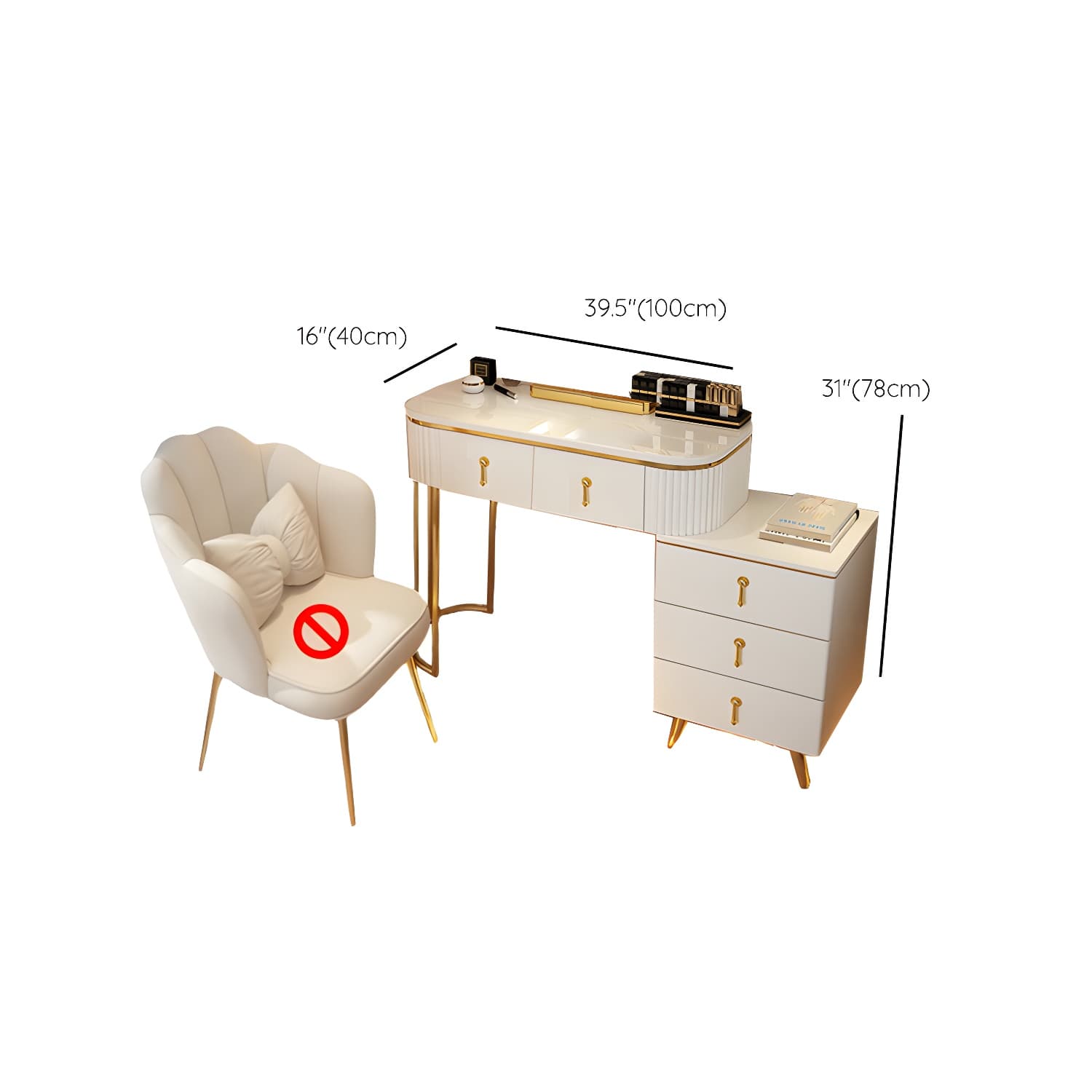 Glam Bedroom Vanity Dressing Table Wood Vanity Dressing Table Set - image 21
