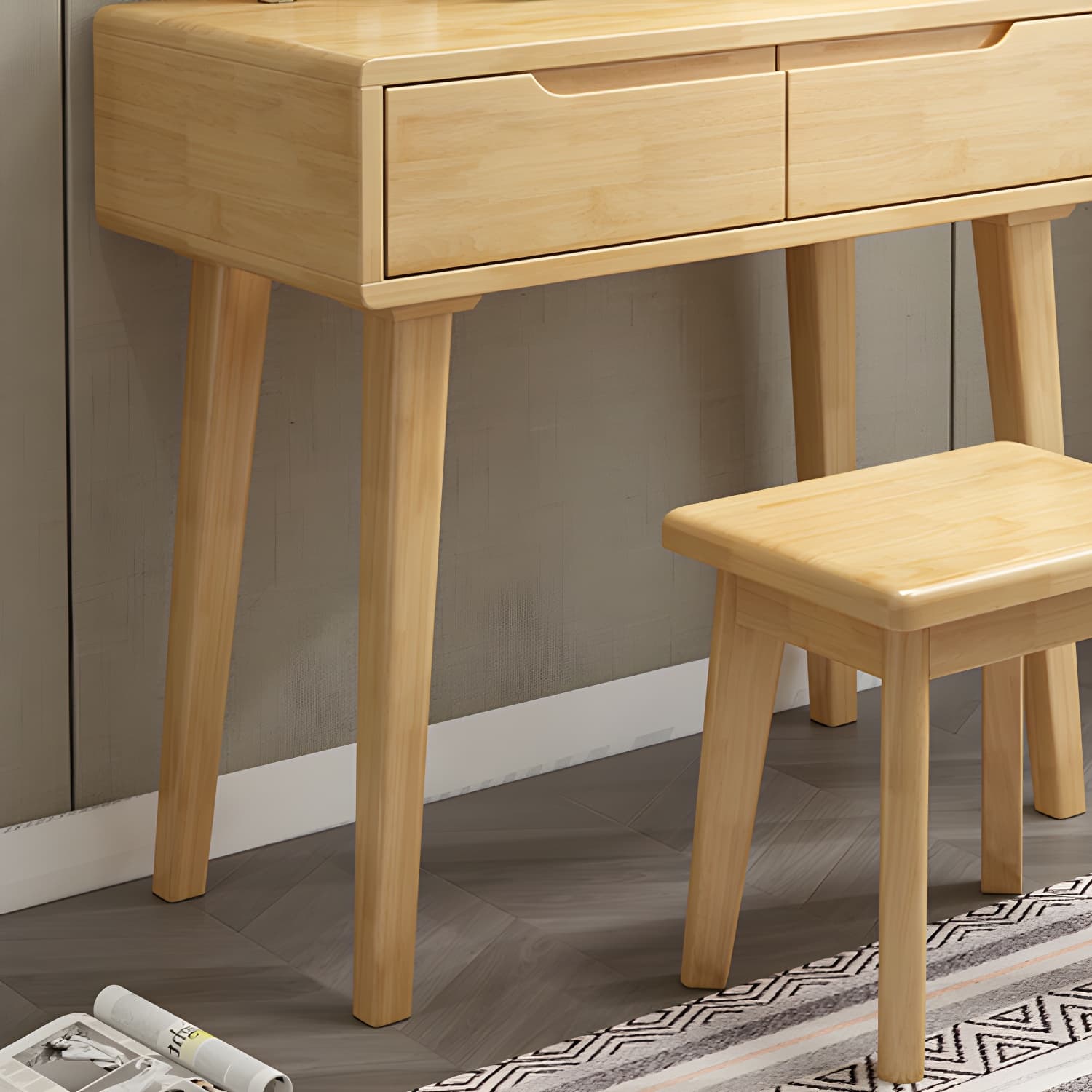 Traditions Make-up Vanity Solid Wood Bedroom With Drawer Dressing Table - image 15