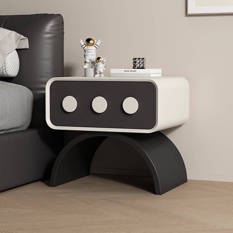 Organic Modern Nightstand With Drawer Organization Featuring 1 Drawer and Pleather Countertop - image 3