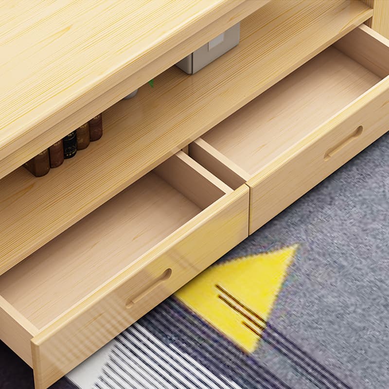 Wood Four Leg Storage Included Rectangular Standard Coffee Table No Drilling Required Modern Style - image 9