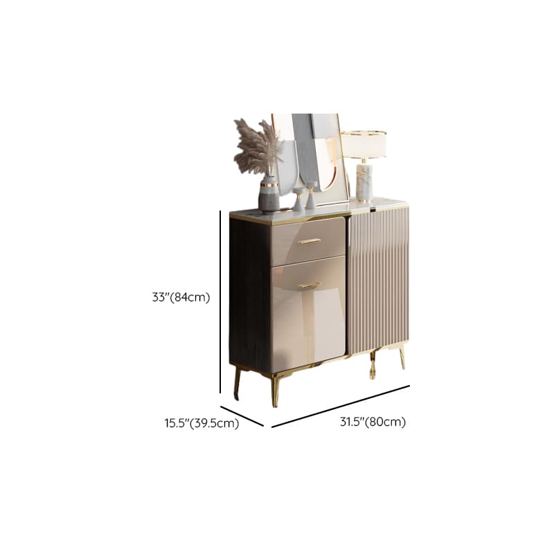 Luxury Off White Sideboard with Faux Marble Countertop and Standalone Design - image 16