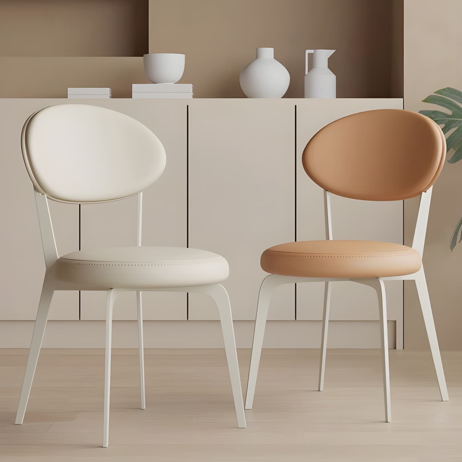 Dining Room Open Back Upholstered Dining Side Chair with Metal Frame - image 8