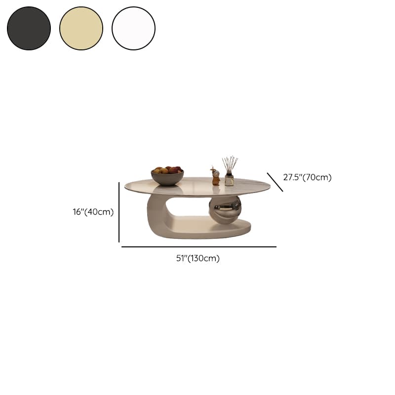 Single Stone Abstract Coffee Table with Chalk Top, Scratch-proofed and Oblong Shape for Indoor Use - image 10