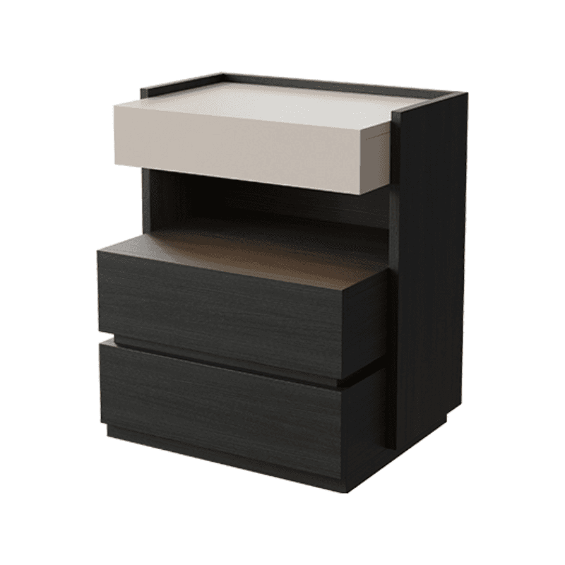 Organic Modern Nightstand With Drawer Organization Featuring 2 Shelves and Particle Board Wood Countertop