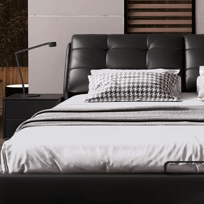 Solid Color Storage Bed/Platform Bed with Pine Wood Frame, Button-tufted for Living Room