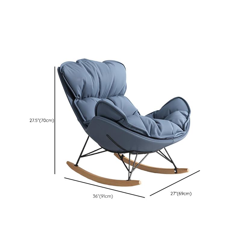 Stationary Rocking Chair with Flared Arm and Rear Support - image 20