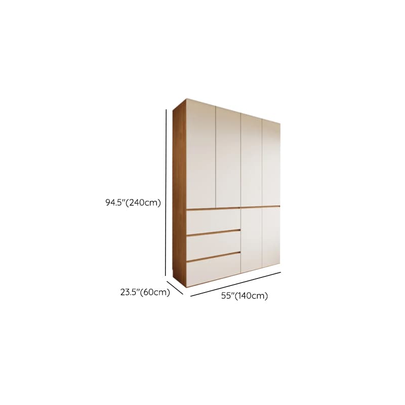 White Minimalist Laminate Wardrobe Closet with 3-Drawer/6-Drawer, Soft Close Door, Interior Shelves, and Clothing Rod - image 12