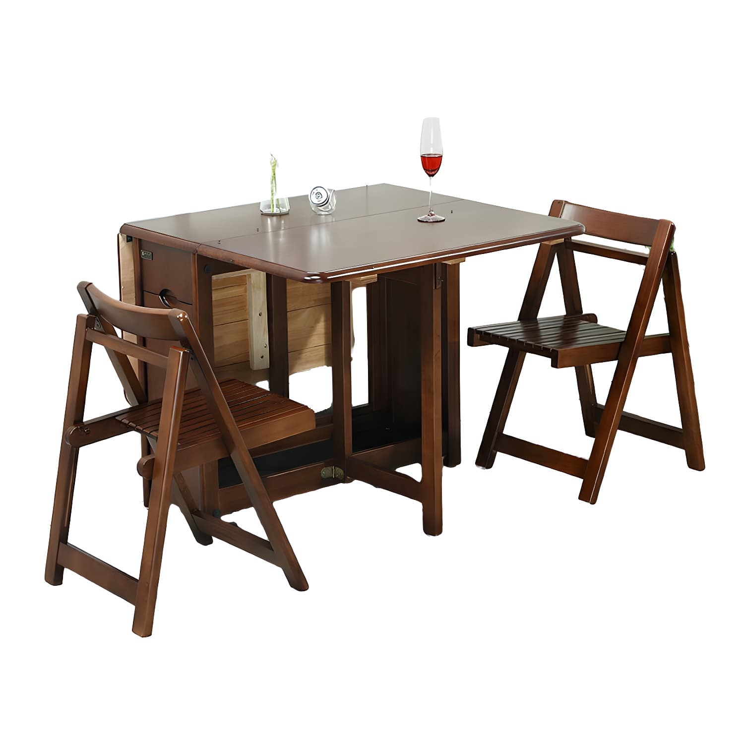 Trendy Collapsible Solid Wood Dining Set Non-adjustable Standard Height - image 12