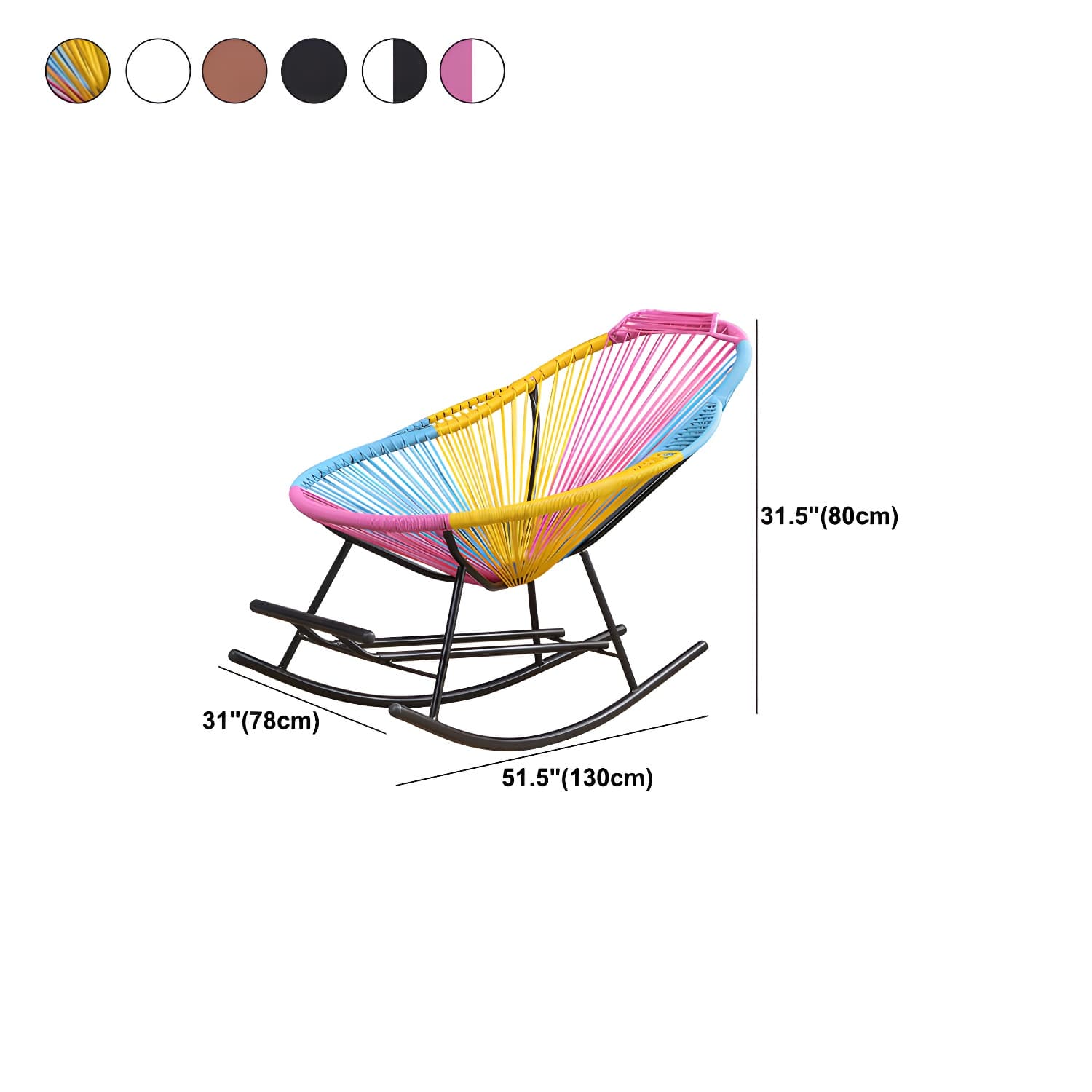 Modern Minimalist Rocker Chair Metal Frame Spindle Rocker Chair for Home - image 18