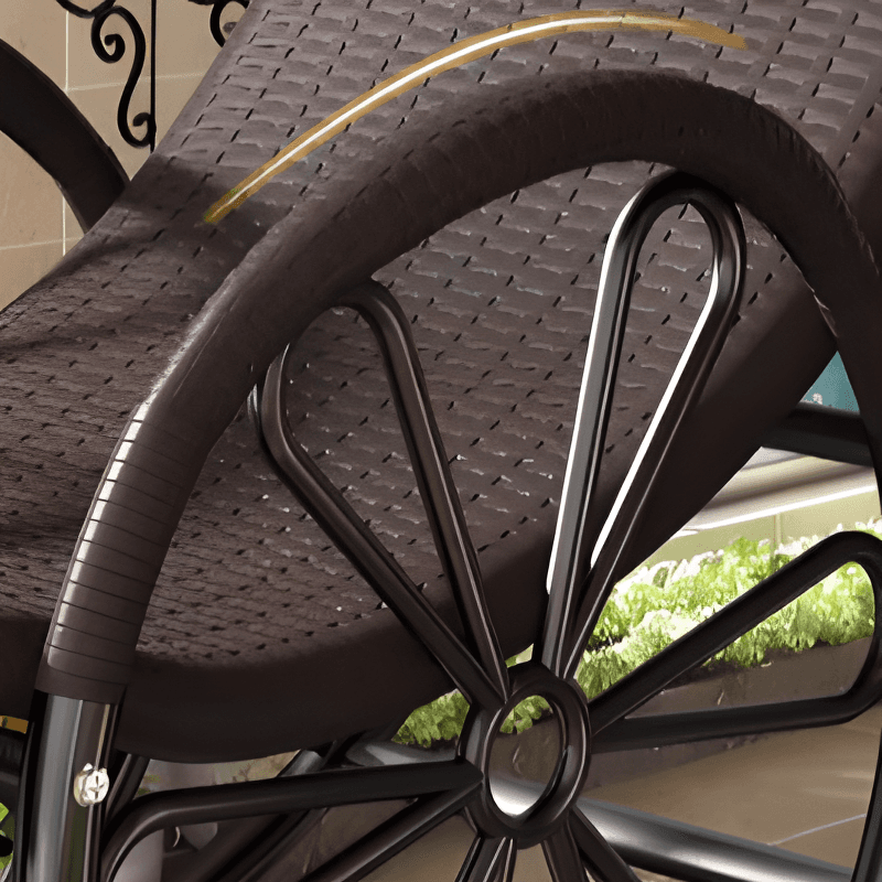 Simple Scratch-tolerant Cane Porch Rocker with Round Arm - image 15