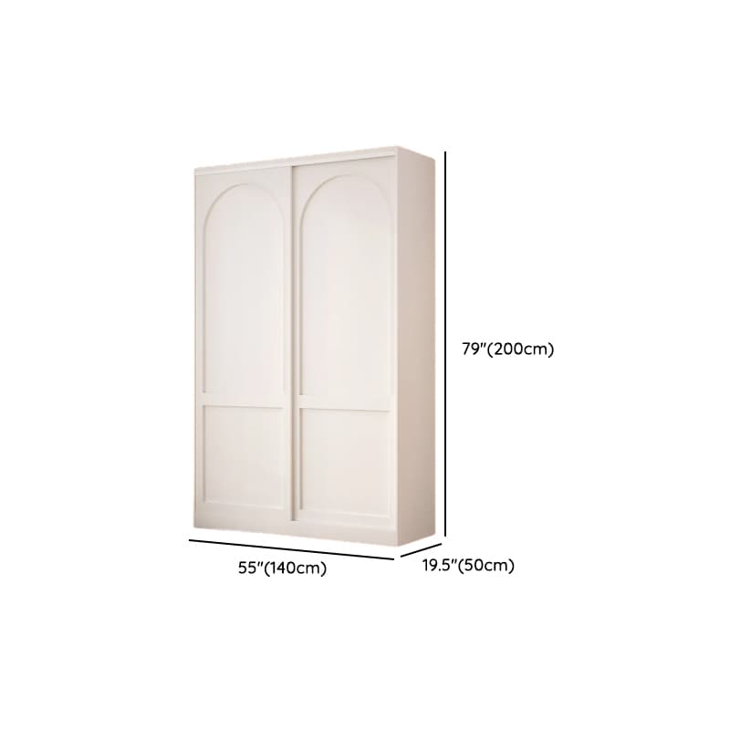 Contemporary White Engineered Wood Cabinet Armoire with Multiple Drawers, Interior Shelves, and Hanging Rod - image 11