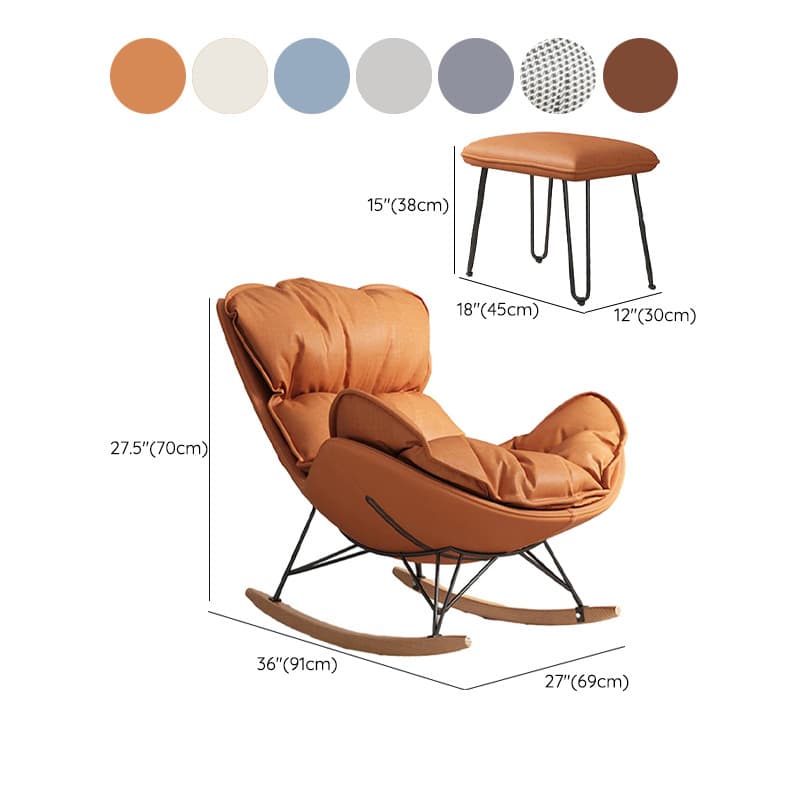 Modern Faux Leather Upholstered Rocking Chair with Stain and Water Resistance for Ultimate Comfort - image 16
