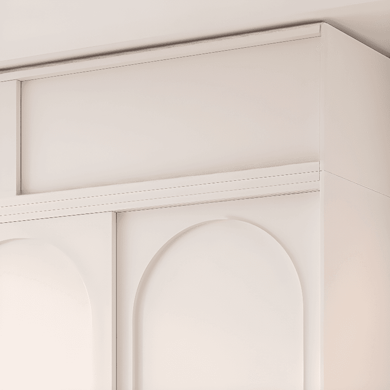 Contemporary White Engineered Wood Cabinet Armoire with Multiple Drawers, Interior Shelves, and Hanging Rod - image 8