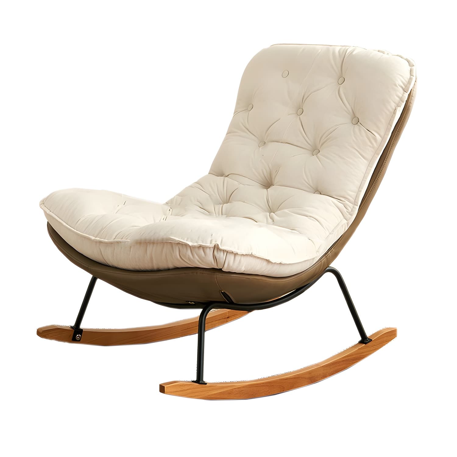 Stylish Modern Metal Rocking Chair with Tufted Upholstery and Stain-Resistant, Removable Cushions - image 13