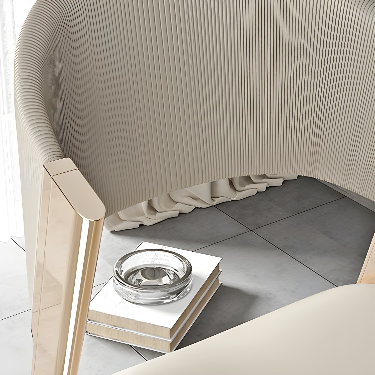 Glam Faux Leather Side Chair with Brass/Gold Legs and Open Back for Kitchen & Dining - image 13